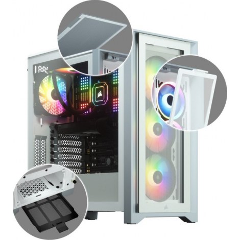Corsair | Tempered Glass Mid-Tower ATX Case | iCUE 4000X RGB | Side window | Mid-Tower | White | Power supply included No | ATX - 4